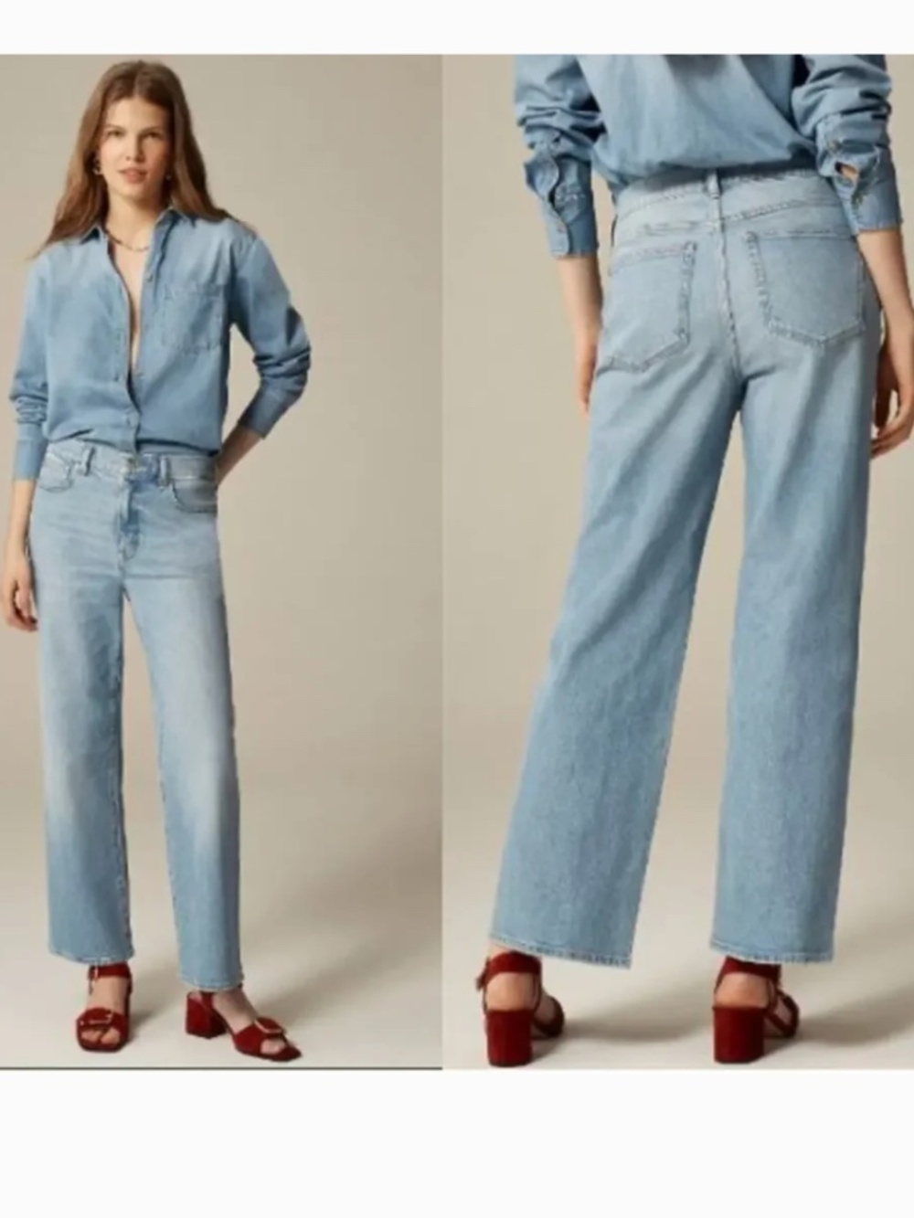 J. Crew Light Blue Slim-Wide Leg Synniva Wash Jean Size 26